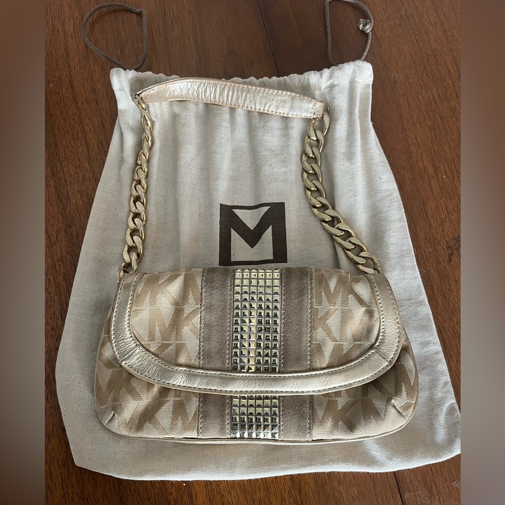 Michael Kors Gold Shoulder Bag w/Storage Bag